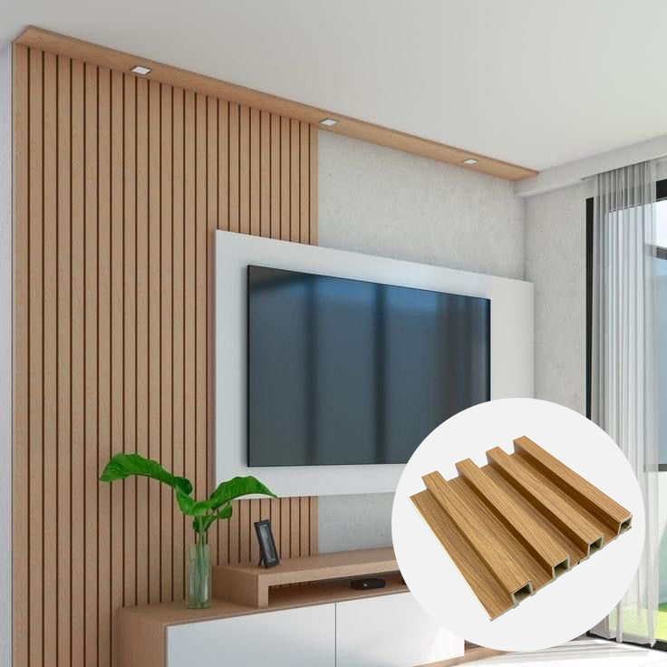 Factory Prices Wpc Cladding Wood Plastic Composite Indoor Pvc Design Building Materials Decor 3d Interior Fluted Wall Panel 