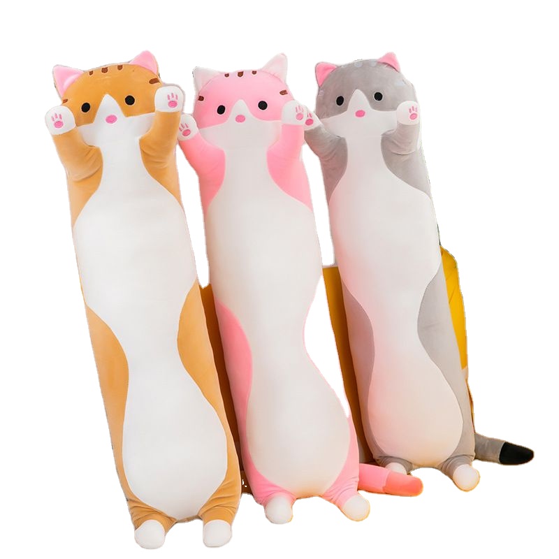 Soft Cat Big Size Hugging Plush Pillow Cartoon Long Cat Kitten Legs Sleeping Companion Bolster Stuffed Animal Kids Plush Toy 