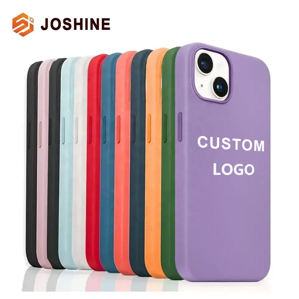 Mobile Cover Microfiber Shockproof Custom Logo Liquid Silicone Phone Case For Iphone 15 14 13 12 Plus Pro Max With 