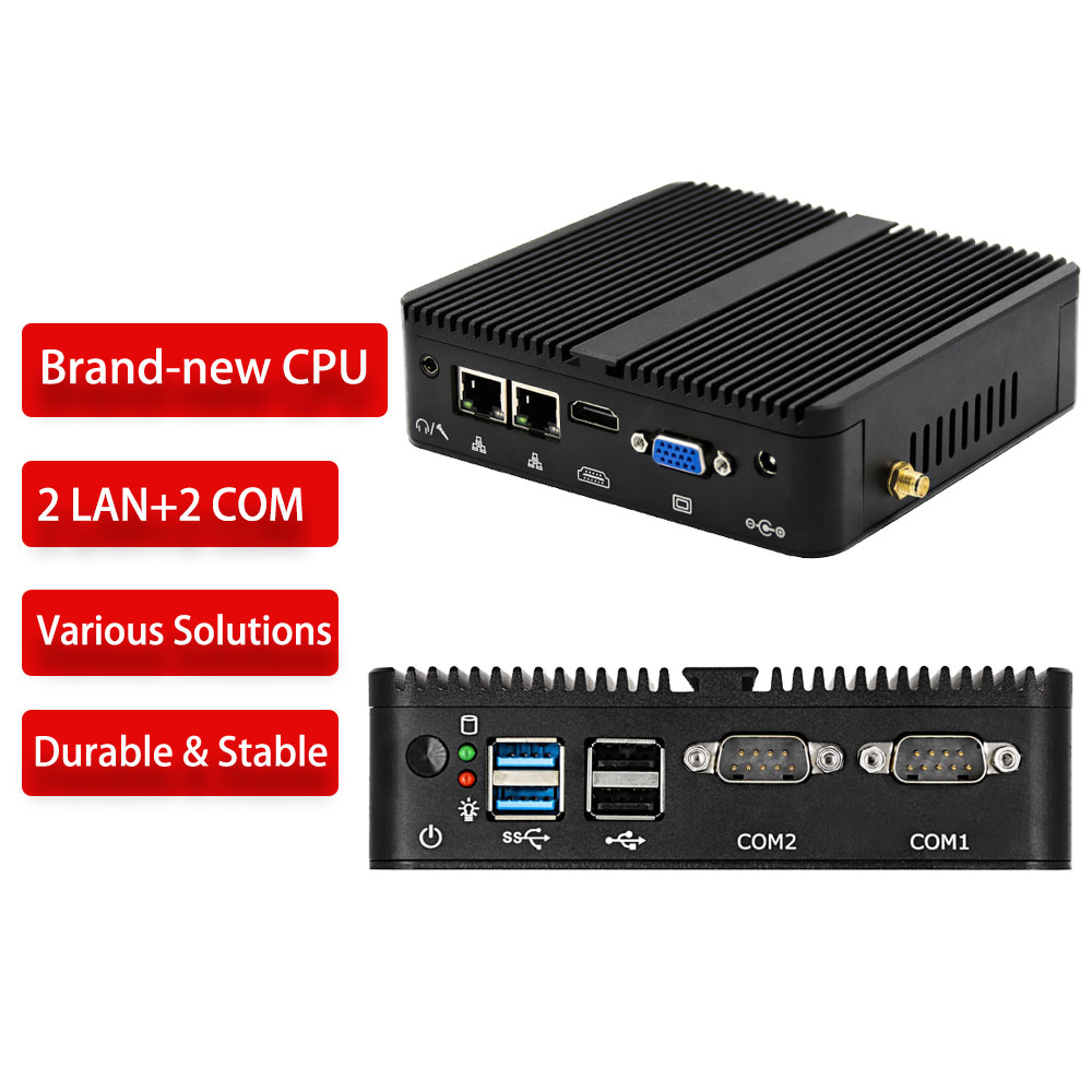 Factory Cheap Mini Computer Pc Intel Celeron J4125 Dual 2 Lan Ethernet 4 Usb Ubuntu Win 10 Nuc Nano Fanless Industrial Mini Pc 