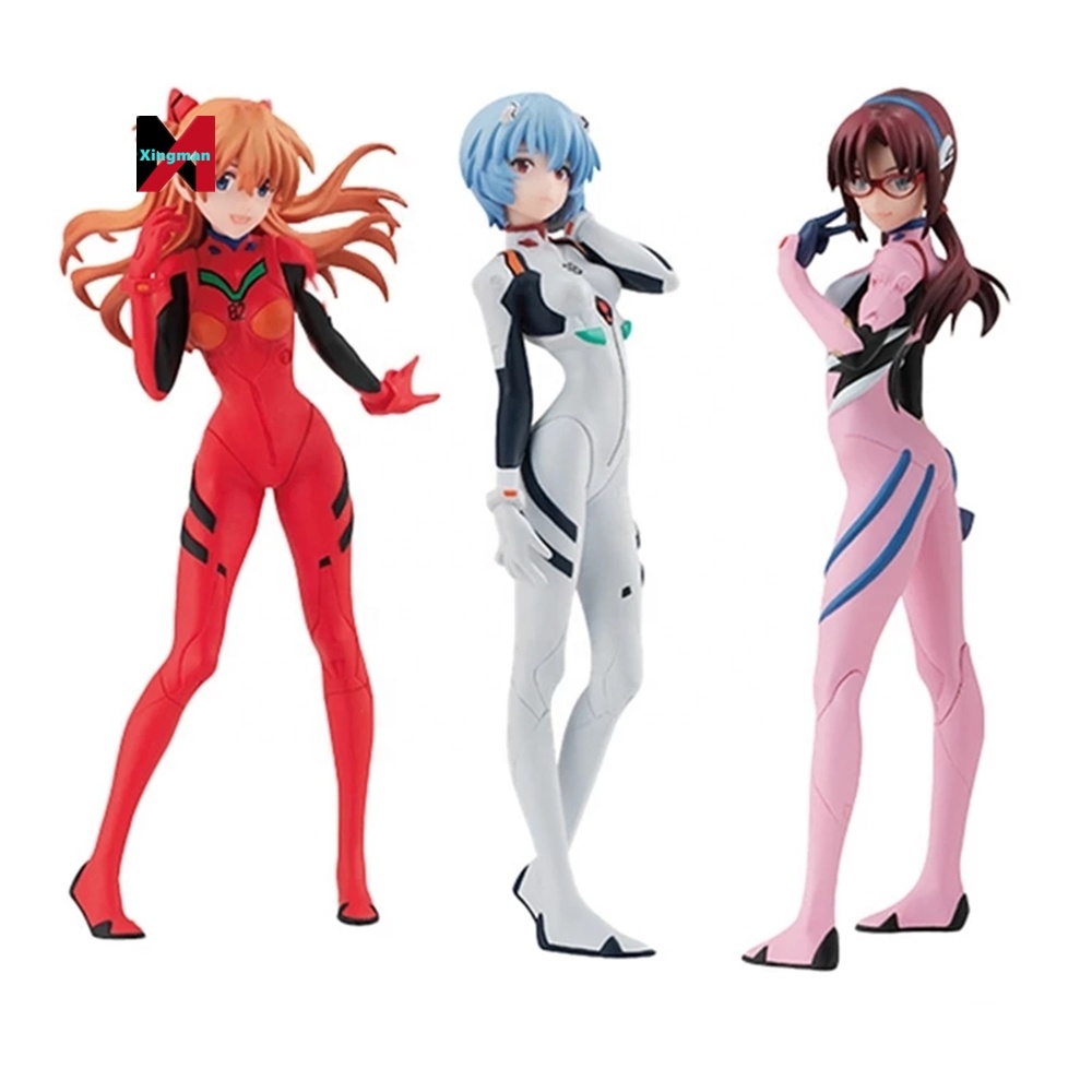 3pcs/batch 13cm Anime Eva Asuka Langley Soryu Ayanami Rei Mari Makinami Gasha Portraits Evangelion Action Figure Toys 