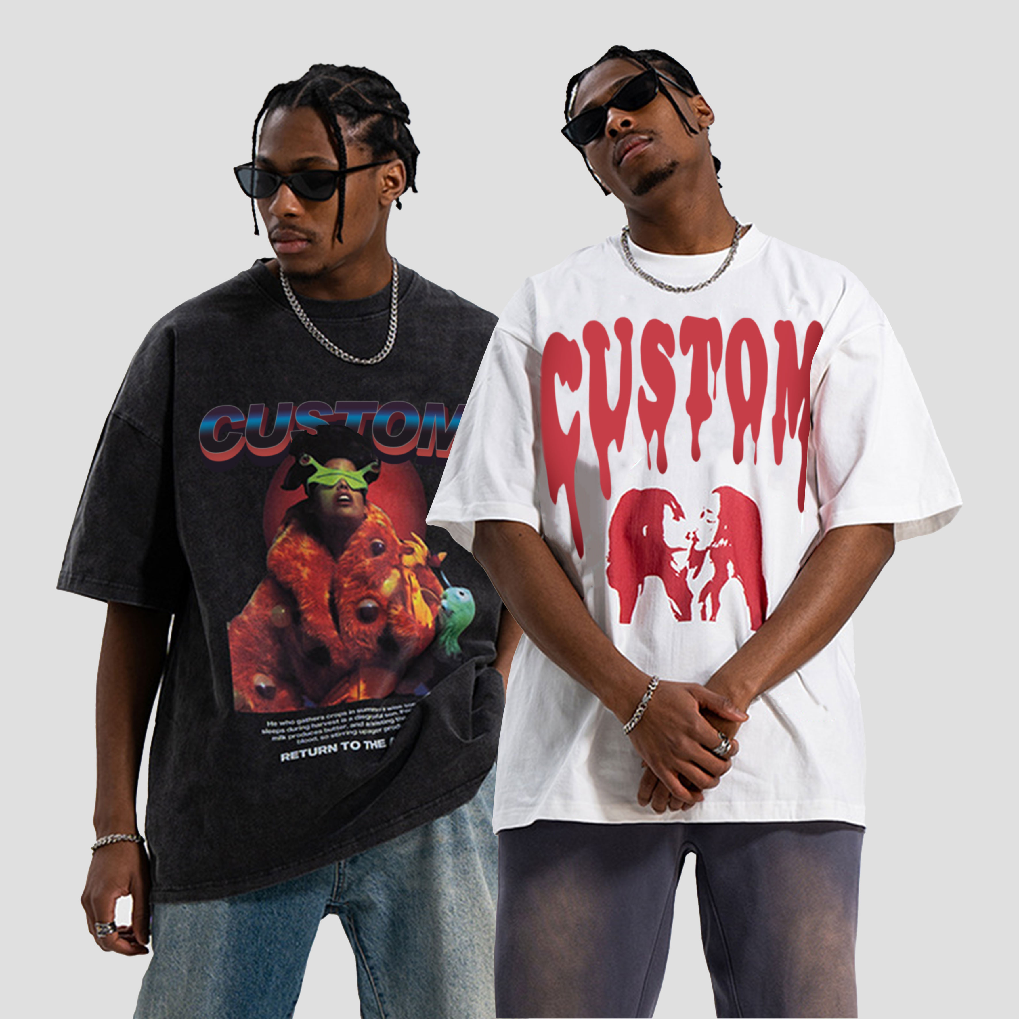 Dtg Print Designer Oversized Mens Luxury High Quality Cotton Wholesale 260 280 Gsm Graphic Tshirts With Logo Custom Logo Printed 