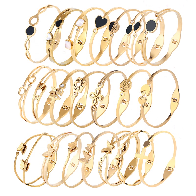 Fashion Jewelry Bracelets &amp; Bangles Women Bracelet Luxury Cuff Stainless Steel Bangles Bracelets 