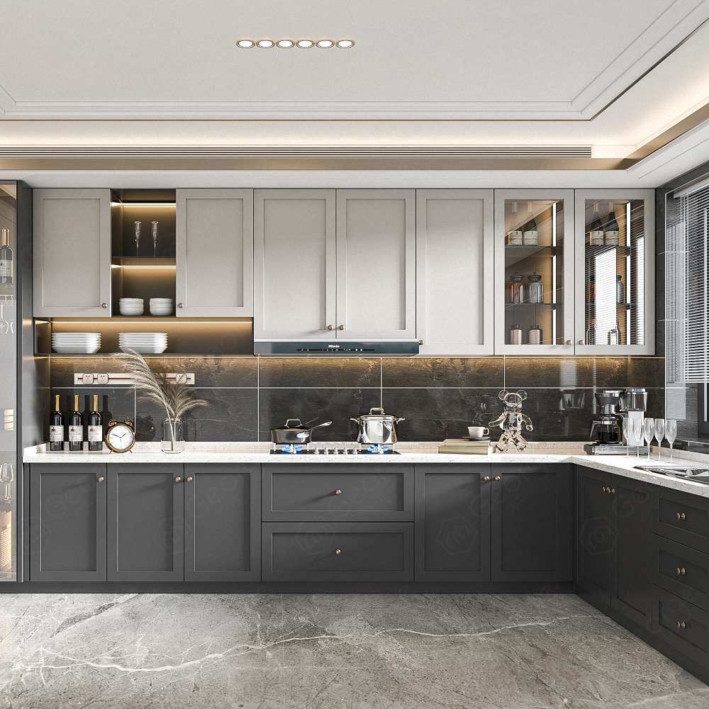 Luxury Kitchen Cabinet Black Kitchen Sets Furniture Cabinet Kitchen Pantry 