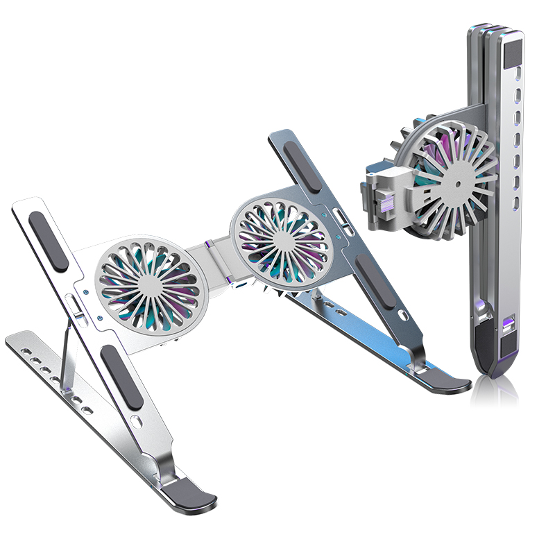 World Premiere 7 Levels Adjustable Foldable Laptop Stand Aluminium Notebook Stand Ergonomic Laptop Cooling Pads 
