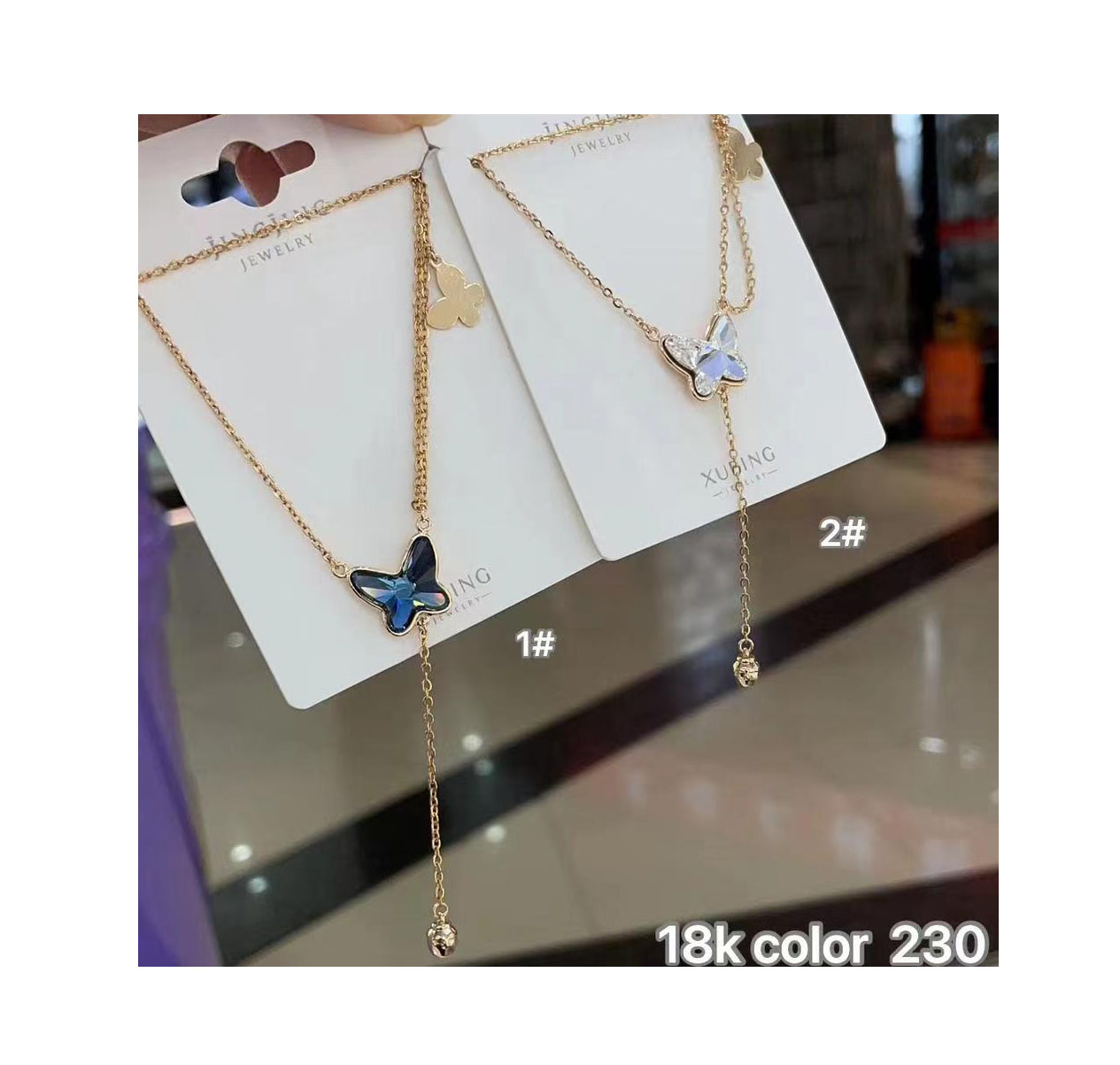 Xuping Jingjing Fine Jewelry Platinum Necklace With Charms Australian Crystal Rhodium Plated Pendant Swan Necklace 