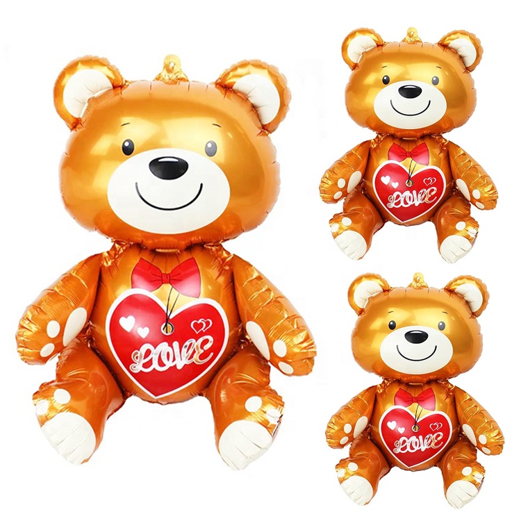 New Design High Quality Inflatable Cute Bear Shape Foil Balloon Helium Balloons For Party Supplies Decoration Child Toy 