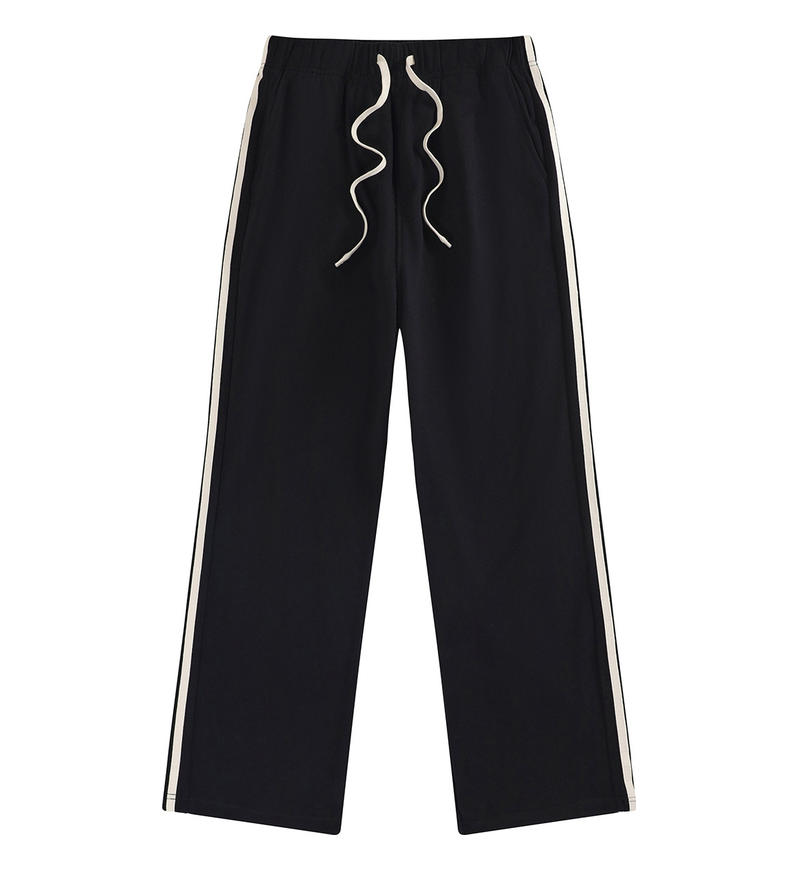 High Quality Men's Jogging Sweatpants With Side Stripe Fashion Streetwear 100% Cotton Custom Logo Men's Straight Leg Pants 