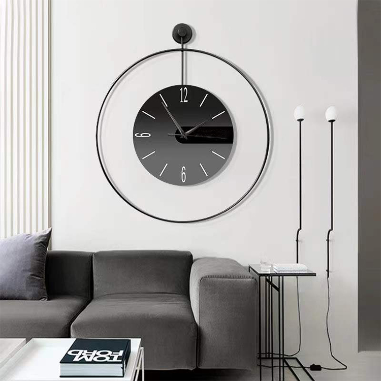 60*67cm Modern Style Big Circle Wall Clock Indoor Large Round Metal Frame Wall Clock For Home Decor Dropshipping Products 2024 