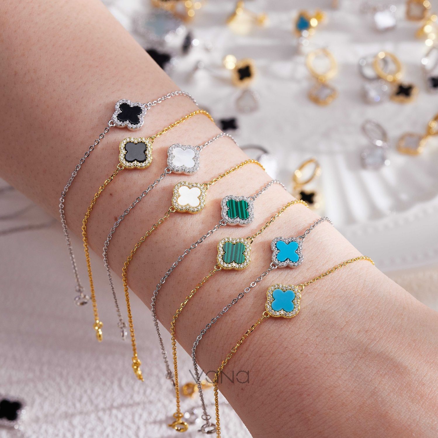 Simple High Quality S925 Sterling Silver Four Leaf Clover Bracelet 925 Sterling Silver Women Bracelets Jewelry 