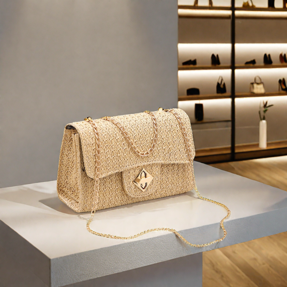 Customized Designer Women's Shoulder Bag With Single Strap Fashionable Straw Weaving China Wholesale Cover Closure Type 