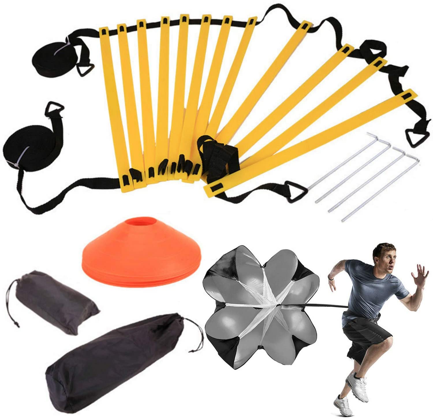 Ladder Parachute Sport Football Training Equipment Speed Agility Training Cones Set Kit For Soccer 