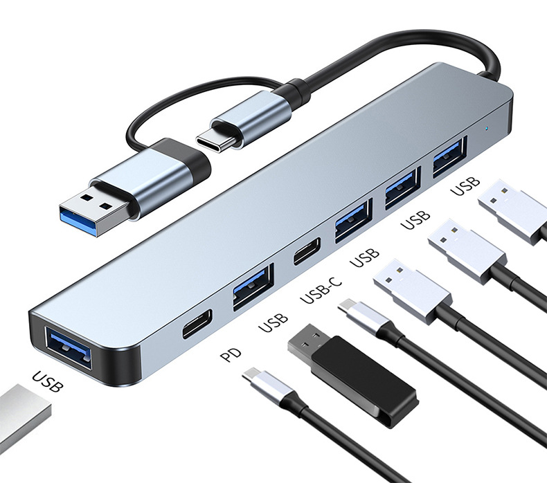 7 In1 Usb C Hub Splitter Usb Data Usb3.0 Hub Adapter Docking Station Type C 2.0 Type-c Data Hub For Computer Laptop 