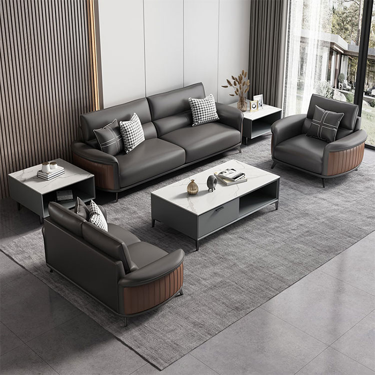 High Quality Modern Luxurybrand Big Whole House Decor Leather Mid-century Modern Modular Sofa 