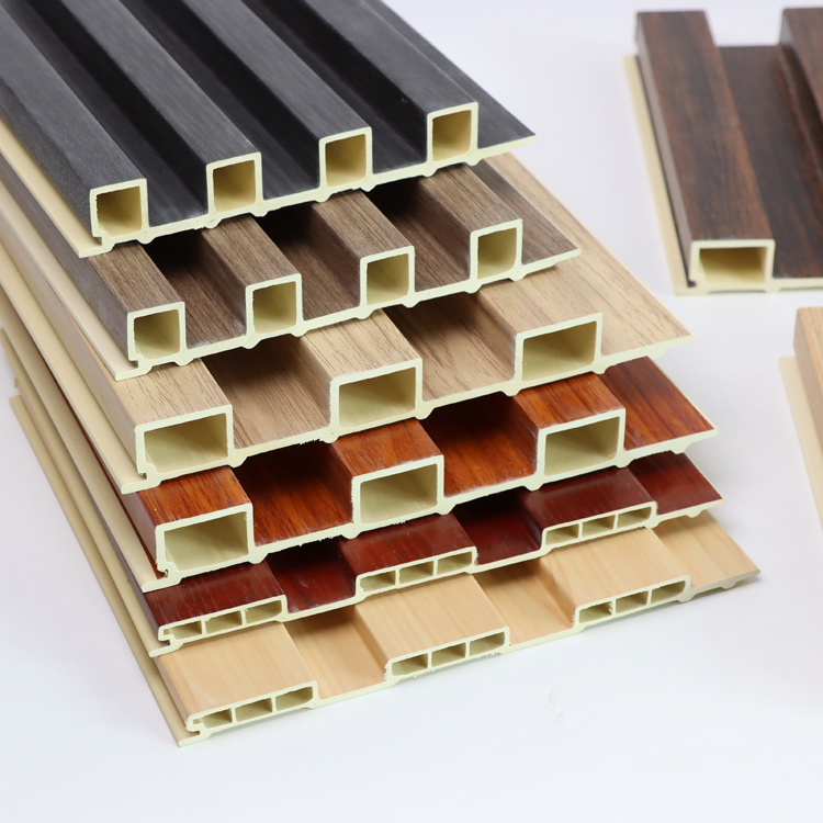 Sonsill Colourful Wooden Grain Pvc Coating Cladding 10 Designs Fluted Wall Board Plaque Wall Panel Sample 