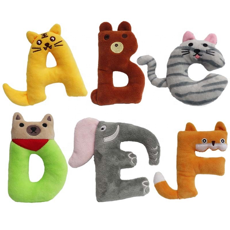 Pet Dog Relief Bite Resistant Puppy Plush Sound Toys 26 English Letter Plush Sound Toys Wholesale 