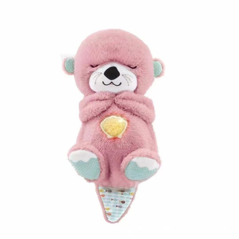 Popular Breathing Bear Otter Plush Toy Baby Children Soothing Accompanying Musical Kola Bear Sleeping Doll 