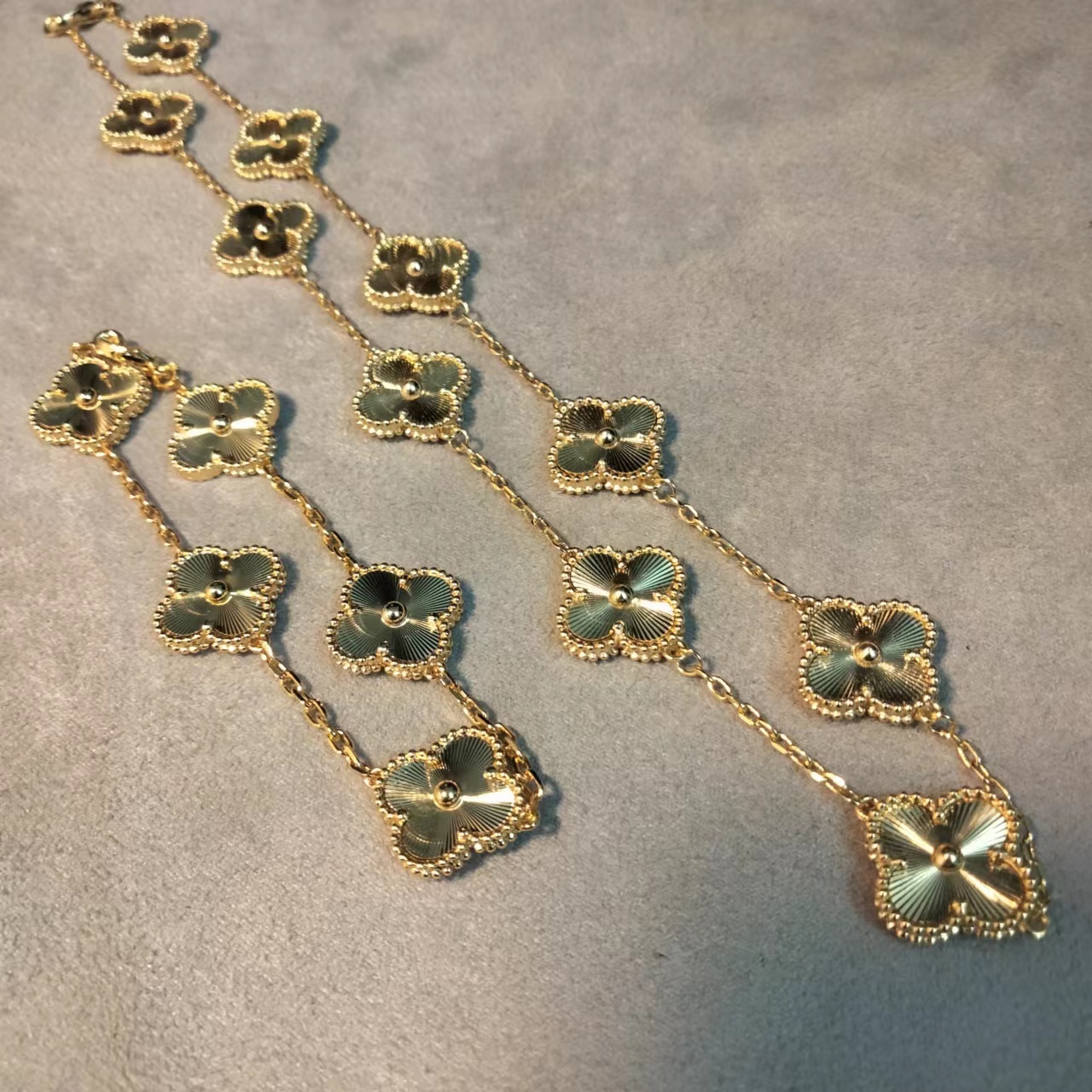 S925 Sterling Silver 18k Gold Rose Gold Fashion Flower Laser Necklace Bracelet Women's Jewelry Factory Wholesale 