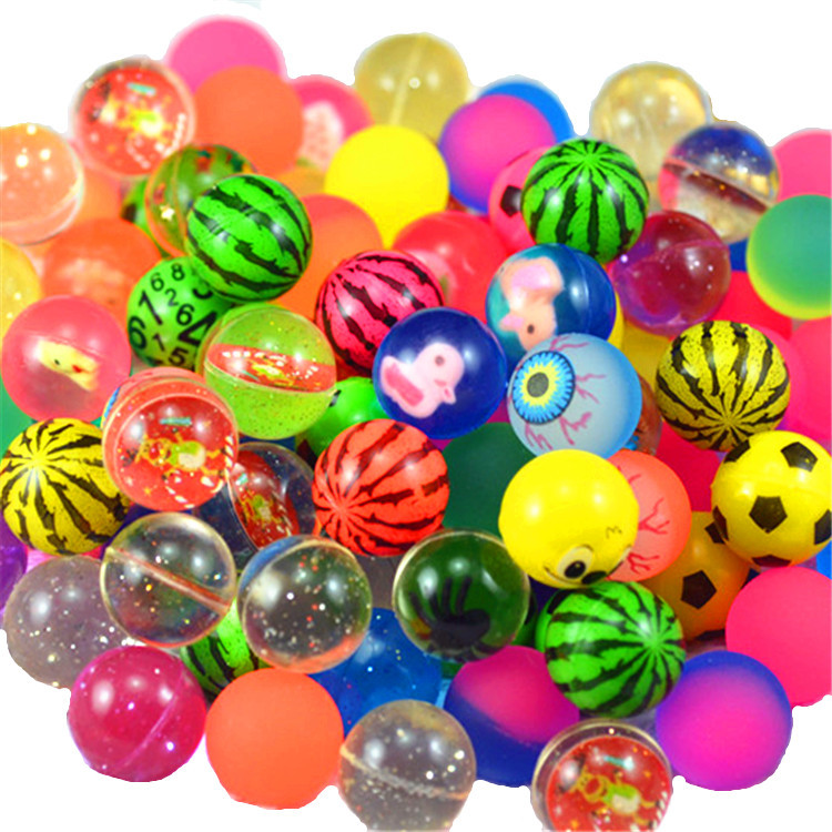 27mm Mixed Rubber Bouncy Ball Colorful Paradise Seabed Fishing Floating Toys 25mm Children's Bouncing Ball Wholesale Little Toys 