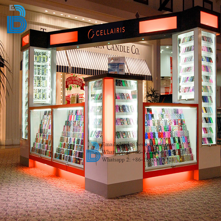 High End Mobile Phone Store Fixtures Cell Phone Accessory Display Cell Phone Shop Display Glass Cabinets 