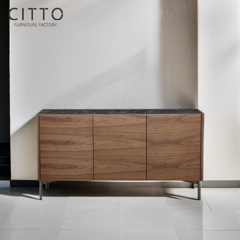 Faxtory Furniture Walnut Veneer Sideboard Modern Small Sideboard China Home Furniture Dining Room Furniture Dining Cabinets 