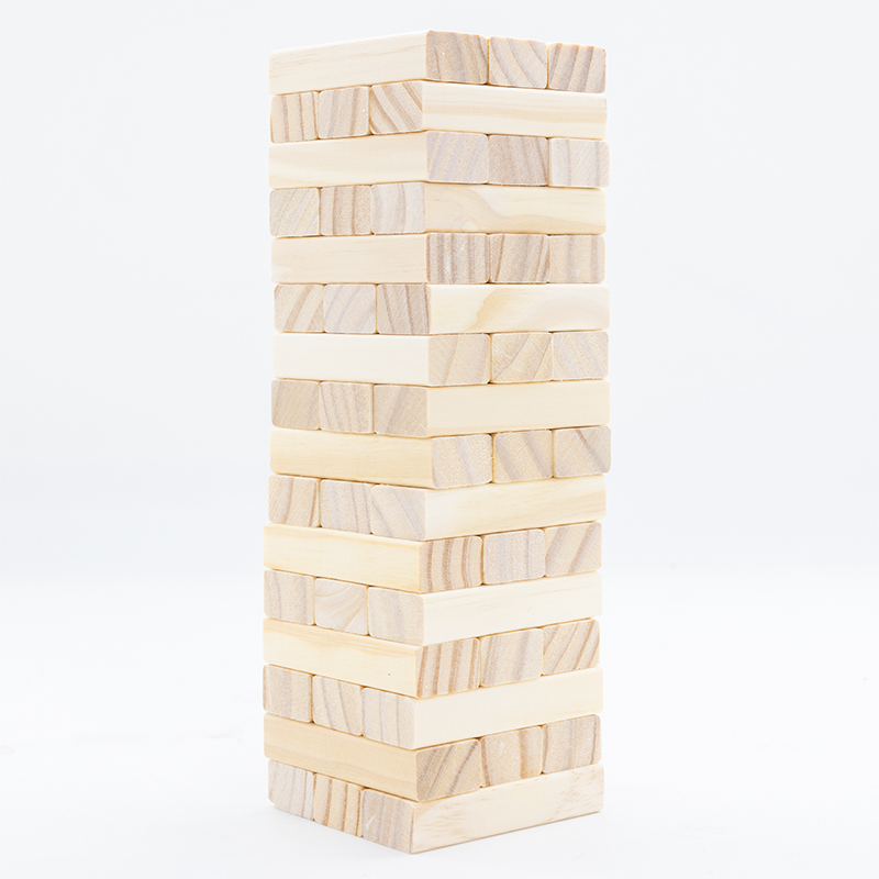Unisex Educational Toy Small Size Timber Tower Wood Block Stacking Game For 5 To 7 Years Includes Storage Box 