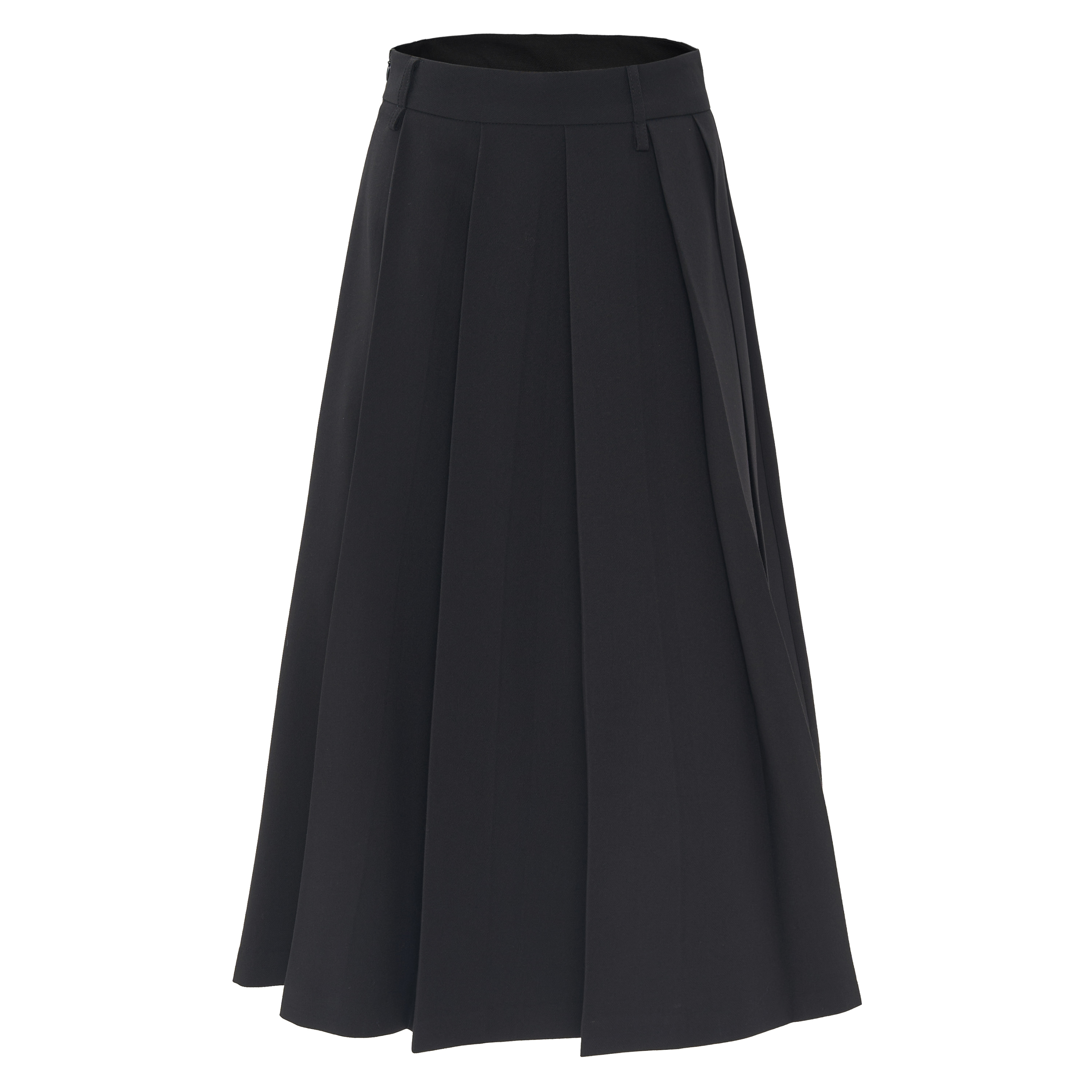 2024 Custom Long Skirt Winter Pleated High Waist Skirt Modest Black Muslim Dress For Women 