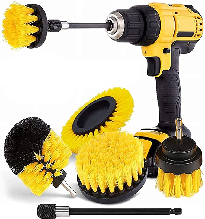 Electric Drill Cleaning Brush Set Scrubber Brush With Extend Attachment Power Scrubber Brush Kit 