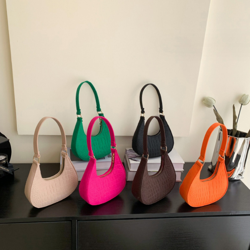 New Design Women's Handbag Bag Solid Color Shoulder Bag Ladies Fashion Portable Felt Bag 