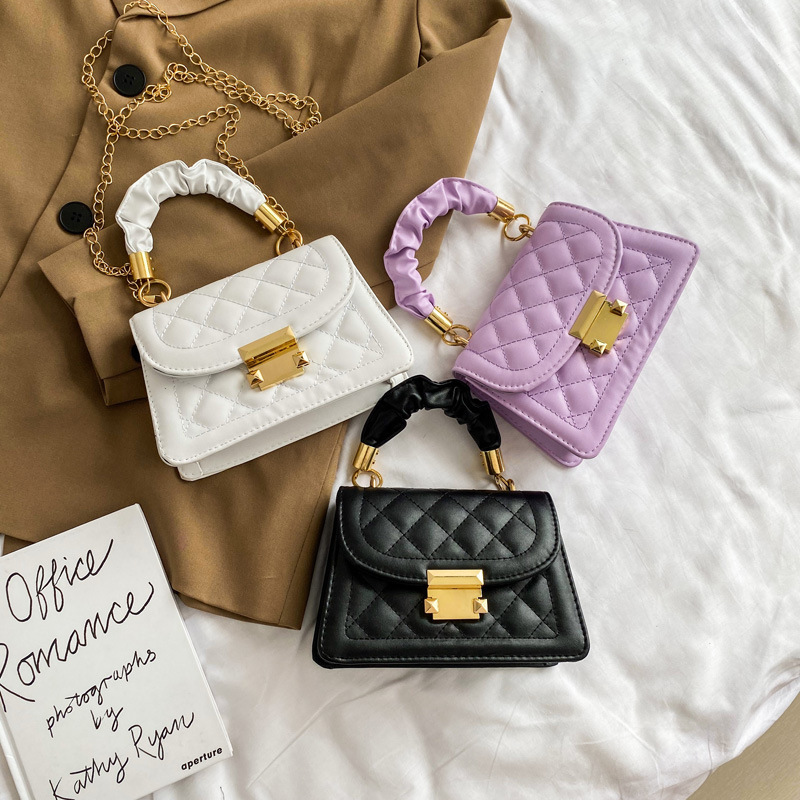 Korean Diamond Lattice Shoulder Small Bag Women's Messenger Small Square Chain Bag China Wholesale Pu Ladies Shoulder Bag 