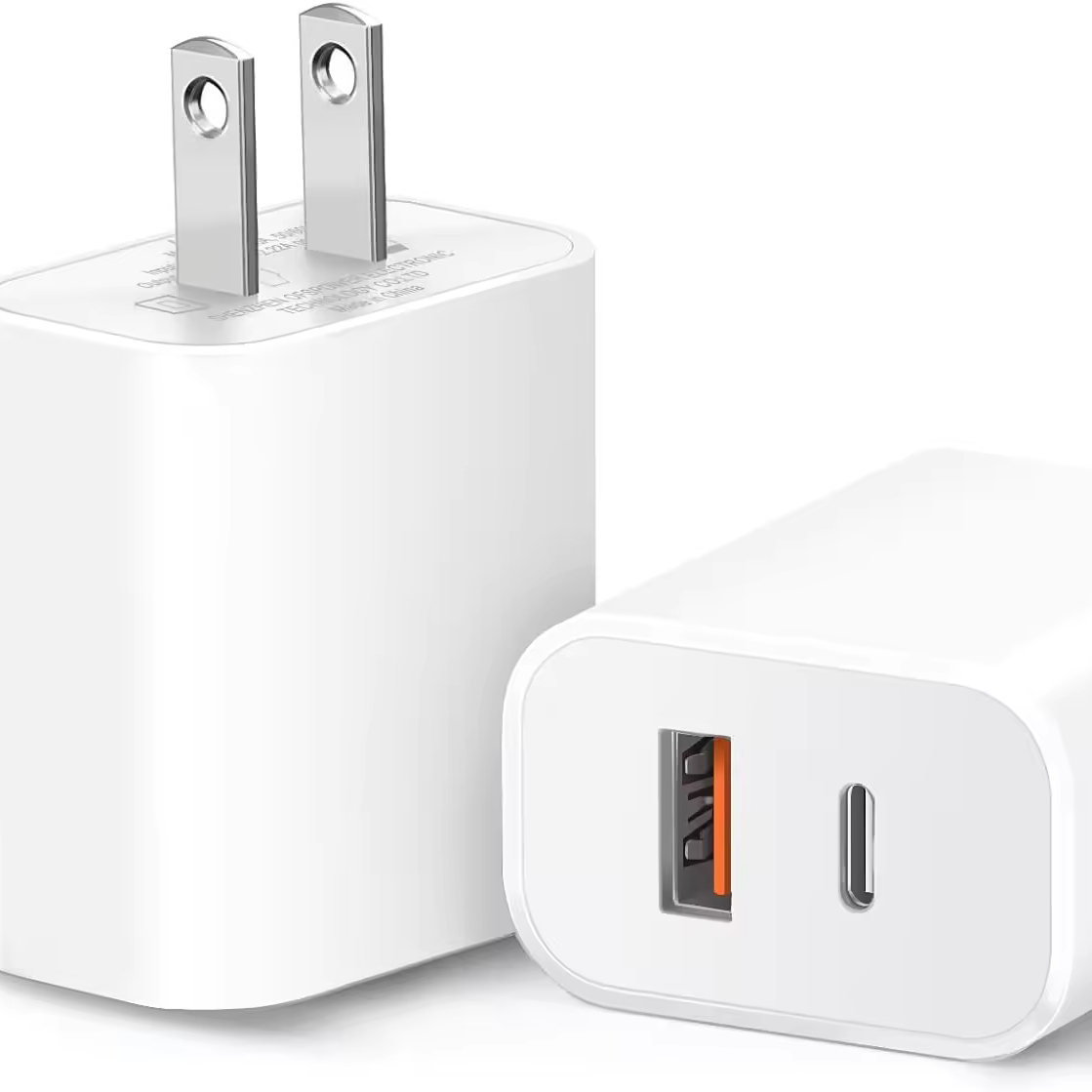 20w Pd Quick Charger Dual Port Usb A Type C Fast Charging Adapter For Ios Phone 15 14 13 12 11 Pro Max Devices Android Universal 