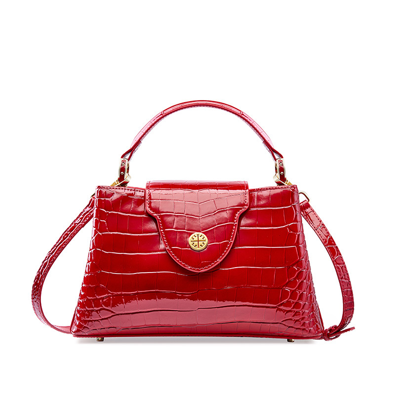 Luxury Cowhide Women Fashion Lady Hand Bag Genuine Leather Handbag Stone Pattern 2024 Shoulder Bag True Leather Handbag 