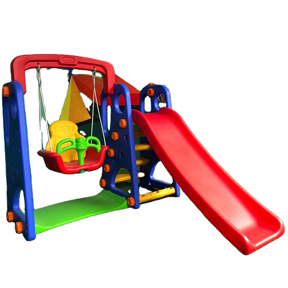 Multifunctional Toddler Plastic Kids Toy Indoor 3 In 1 Kids Slide And Swing Toys 