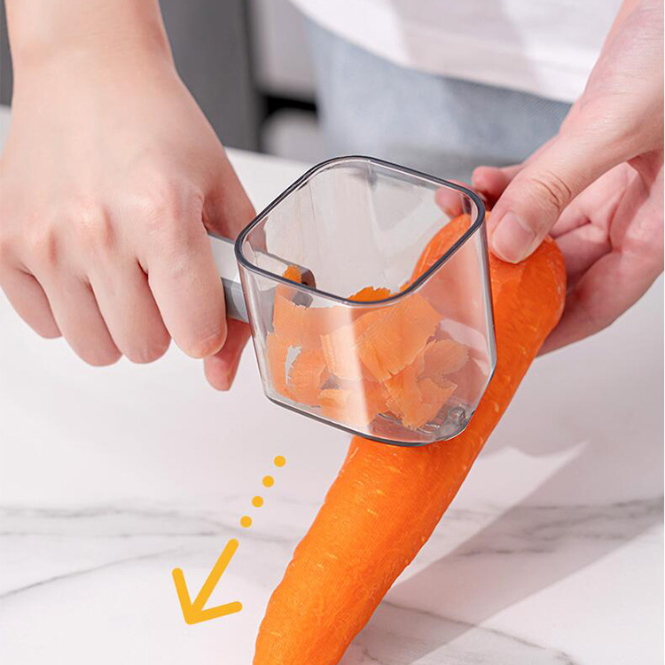 Kitchen Fruit&amp;vegetable Tools And Gadgets Stainless Steel Potato Peeler Creative Peeler Garbage Collection Small Box 