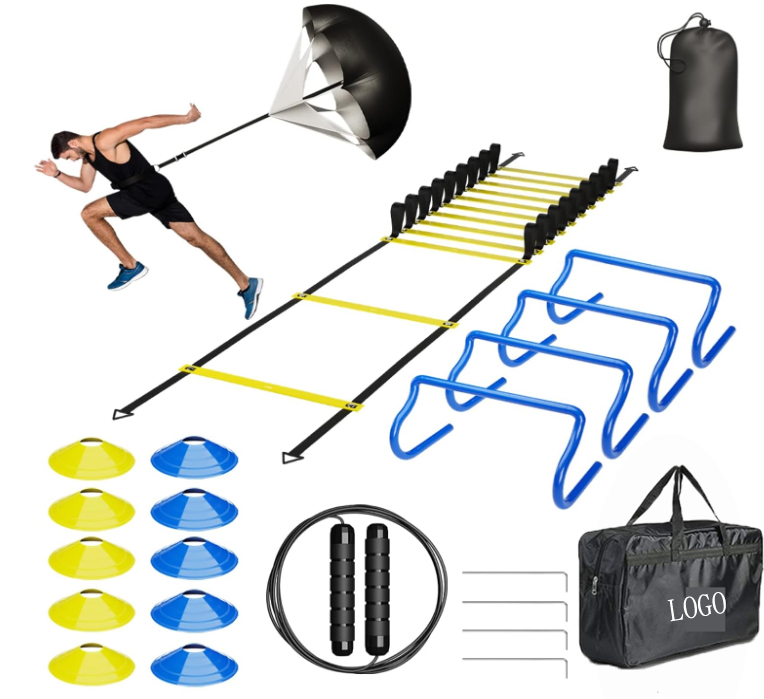 Football Sport Gym Hot Selling Kit Bands Discs Drag Running Parachute Agility Ladder Soccer Equipment Set Speed Training 