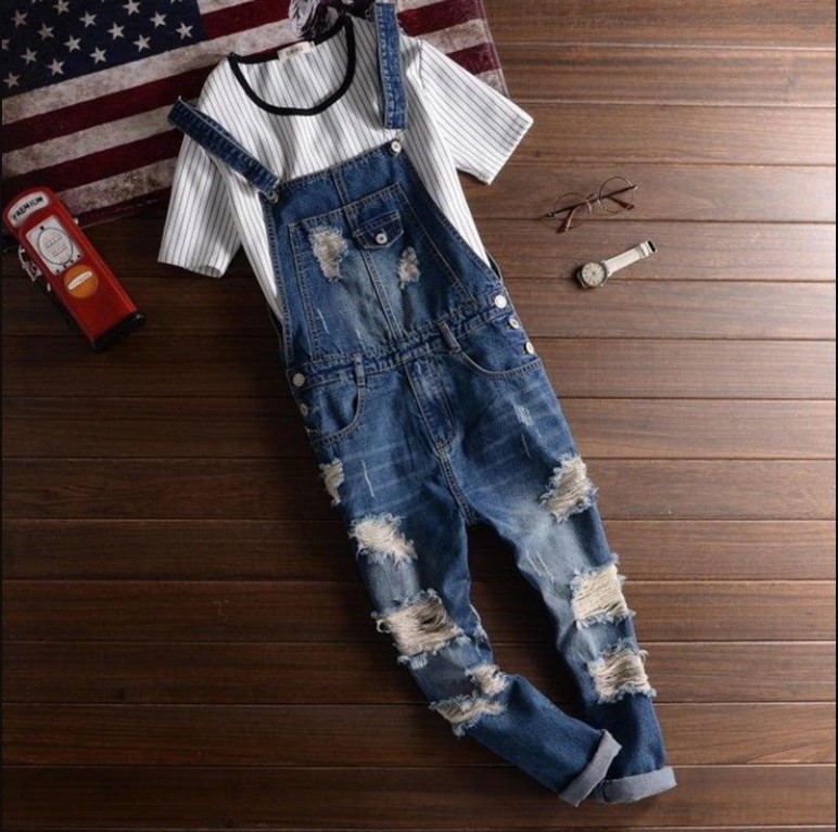 Fashion Men's Denim Bib Pants Overalls Suspender Trousers Jumpsuits Skinny Jeans 